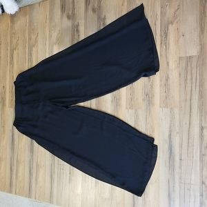 ADRIANNA PAPELL EVENING ESSENTIALS Wide Leg Black Chiffon Palazzo Pants